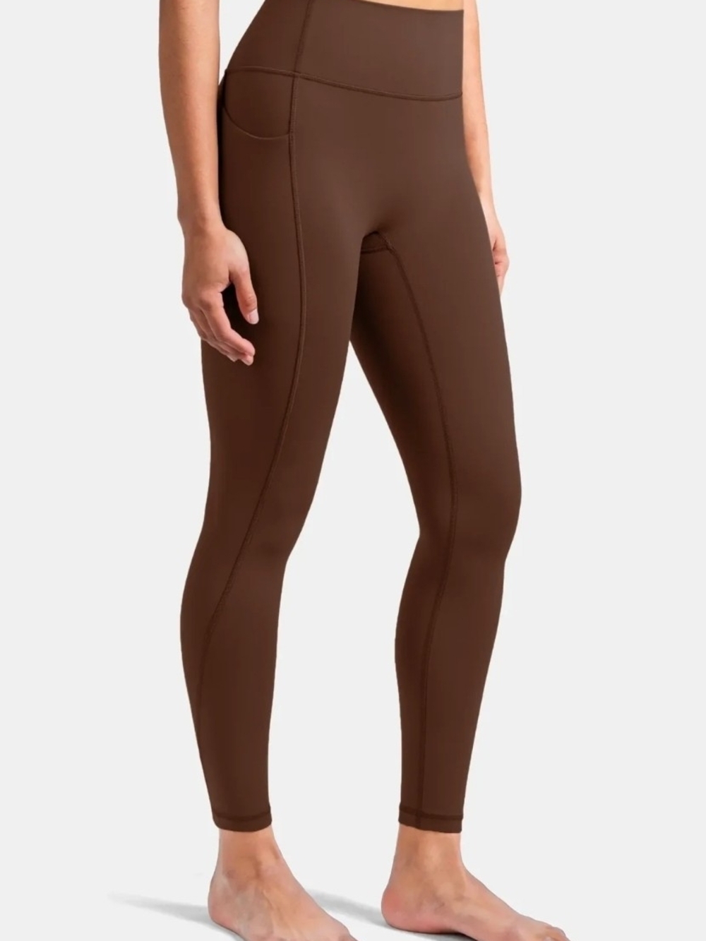 Colorful Koala Dreamlux High-Waist Rich Brown Leggings W/Side Pockets Sz M